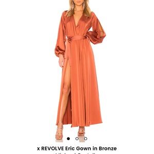 Michael Costello x REVOLVE Bronze Gown XXS